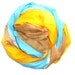 Blue Yellow and Brown Cotton Scarf Womens Shoulder, Neck Scarf, hand dyed