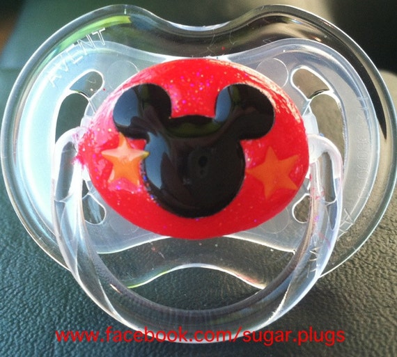 Mickey Mouse pacifier by LilSugarsboutique on Etsy