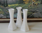 vintage white milk glass trio