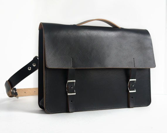 Handmade 14 Leather Messenger Bag Thick Veg-Tan
