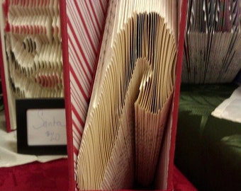Folded Book Art "Candy Cane" - Made to Order
