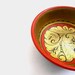 Vintage handpainted laquer Russian folk art black red and gold wooden bowl 1970s