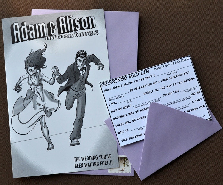 Comic Book Style Wedding Invitations 1