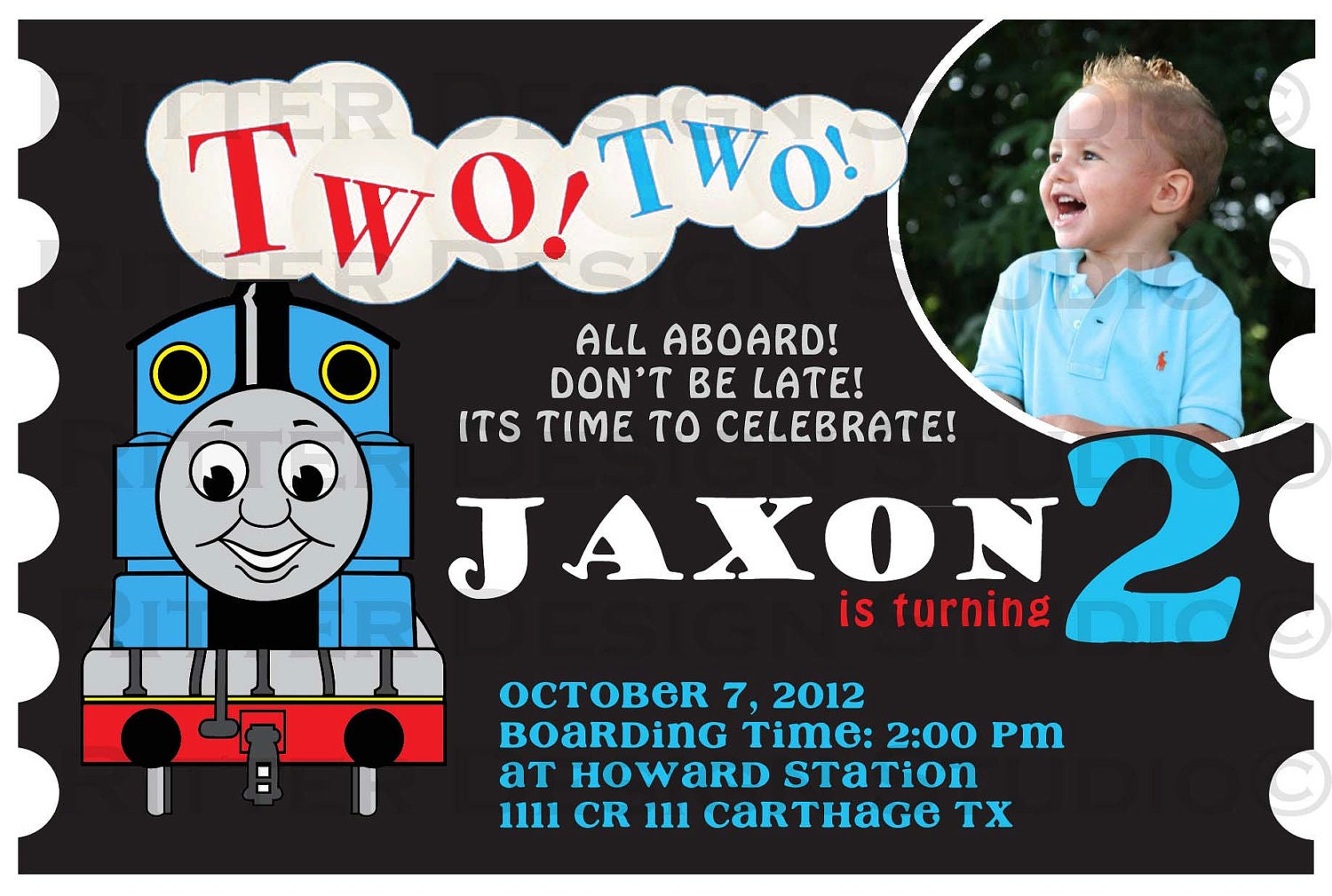 Thomas The Train Photo Invitations 9