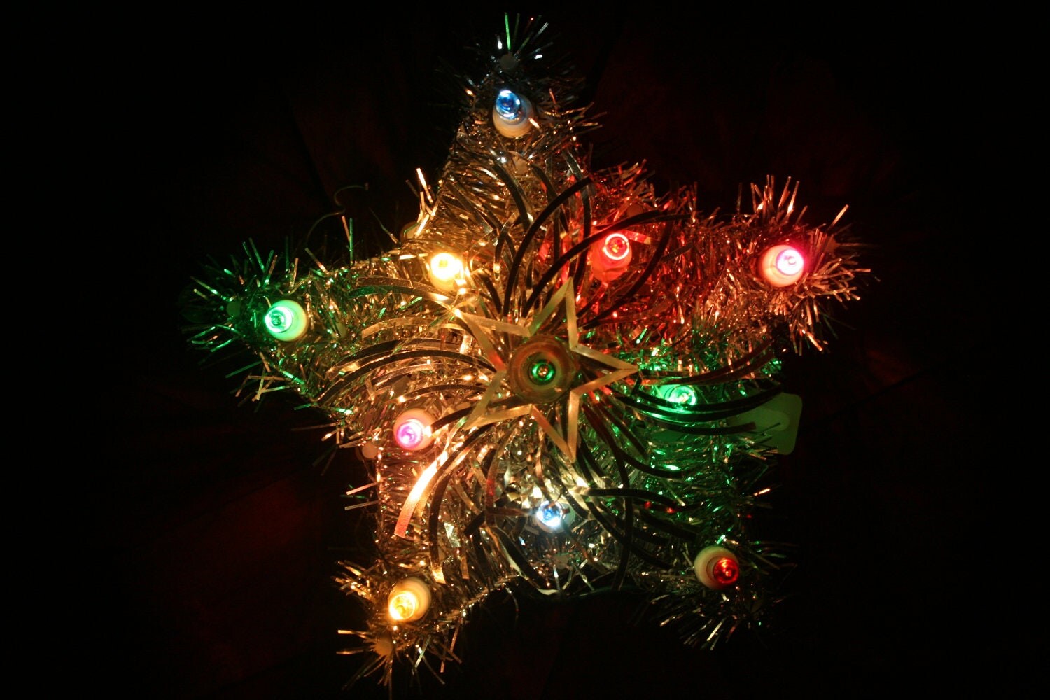Vintage Christmas Tree Star Light Topper or by FlyByNightVintage