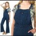 70's Denim OVERALLS Bell Bottoms Jeans Pants JUMPSUIT Vintage XS/S