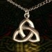 Traditional Irish Celtic Sterling Silver Pendant Trinity Knot with Chain or Leather Choker CP-5