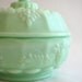 Mint Green Westmoreland Milk Glass Covered Candy Dish - Jewelry Box