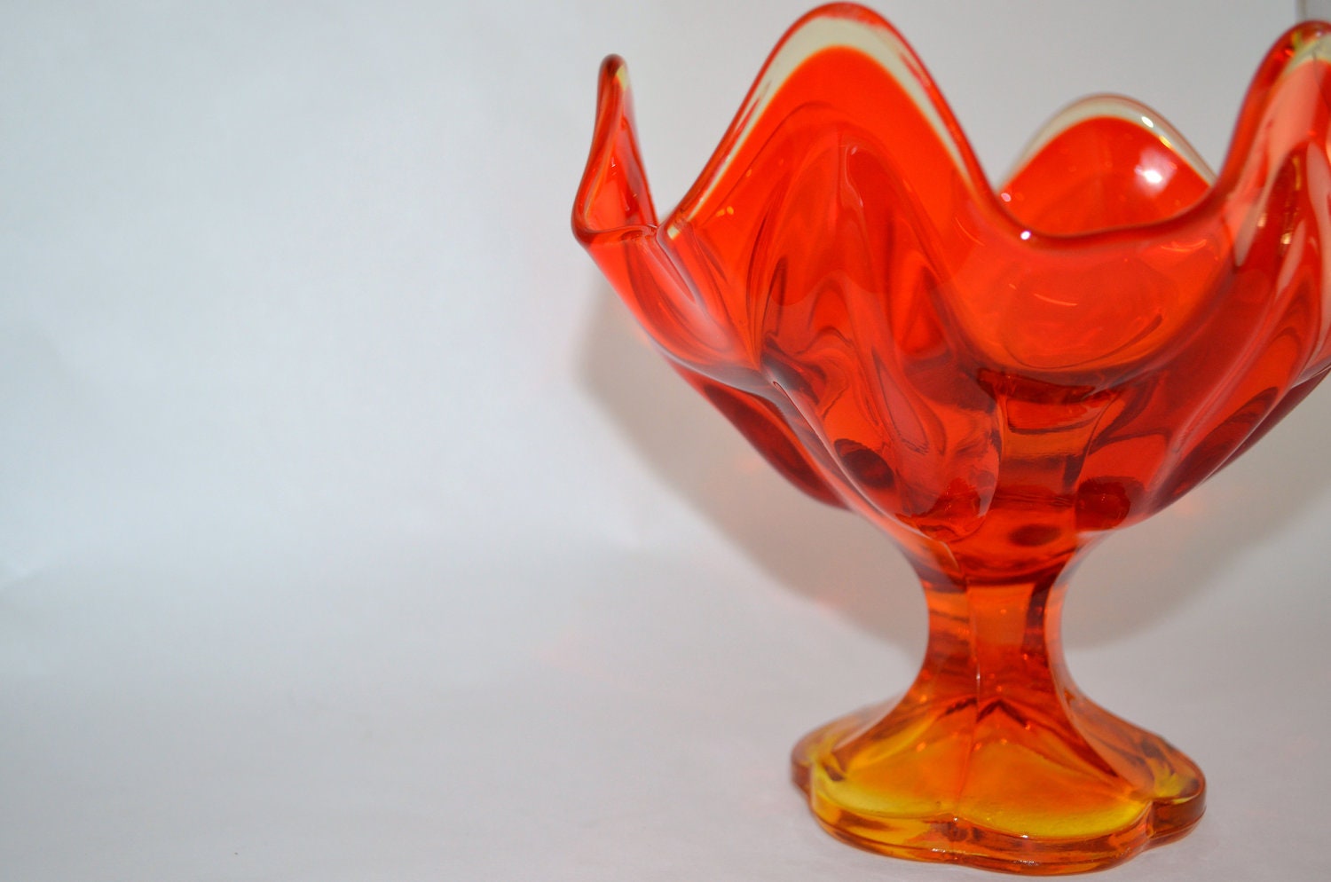 Vintage Viking Orange Amberina Art Glass By Bornagainhomeaccents