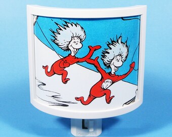 Thing 1 and Thing 2 Night Light Cat in the Hat Seuss vintage kids book themed nursery Gifts for Book Lovers literary gifts under 20 classics