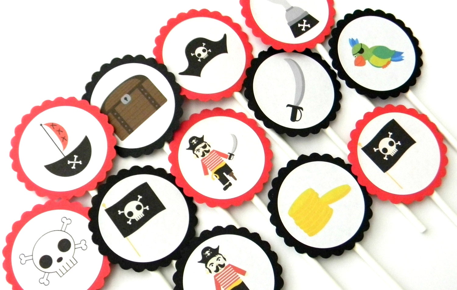12 Pirate Cupcake Toppers Pirate Birthday First Birthday