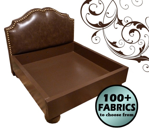 Items similar to Custom Upholstered Headboard Dog Bed on Etsy
