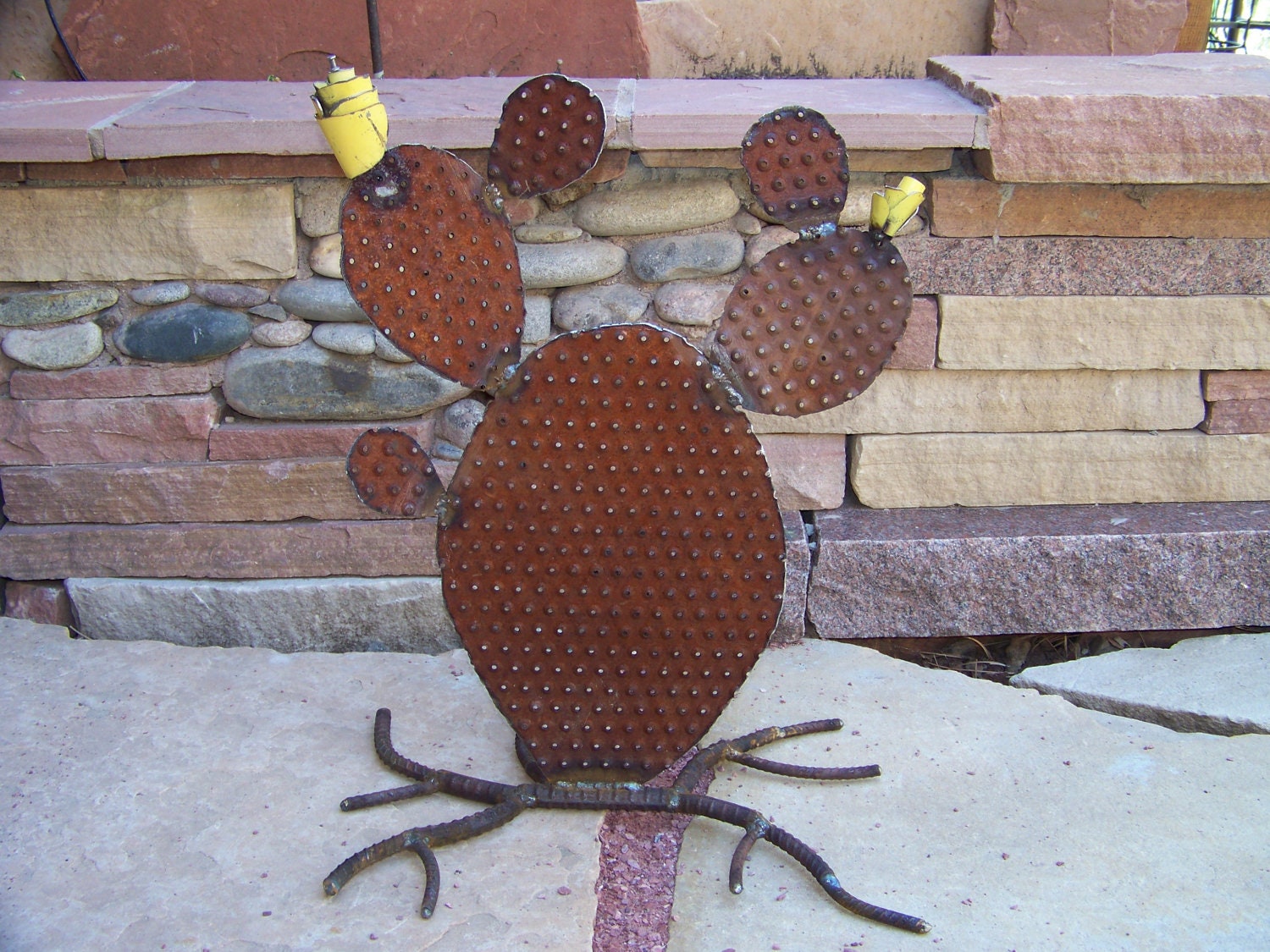 Prickly pear cactus made from metal