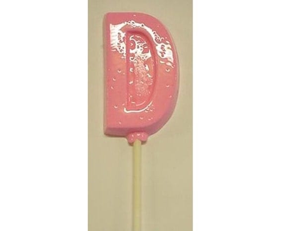 1 dz Hard Candy Letter D Shaped Lollipop by LollipopsMade4You