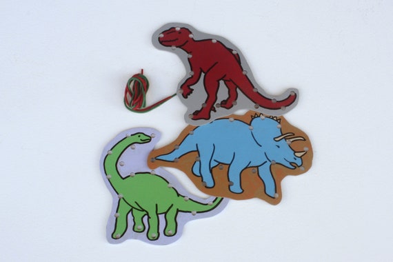 dinosaur lacing cards