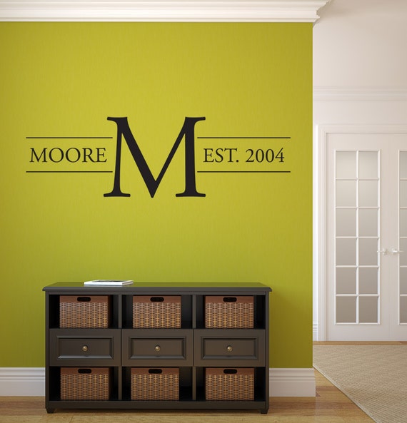  Last  Name  Family Monogram Wall  Vinyl Decal Graphic by 