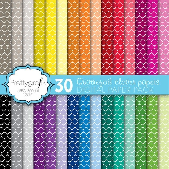 quatrefoil clover digital paper, commercial use, scrapbook papers, background - PS572 Il_570xn