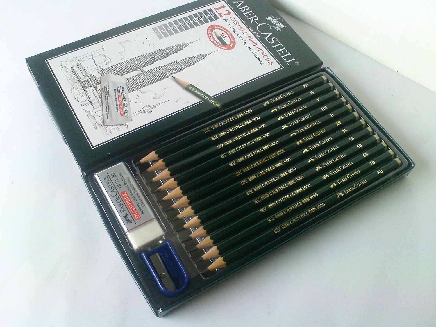 faber castell castell 9000 pencil set of 12 8b 7b 6b 5b 4b 3b 2b b hb f h 2h in a cardboard faber castell castell 9000 pencil set of 12 8b 7b 6b 5b 4b 3b 2b b hb f h 2h in a cardboard