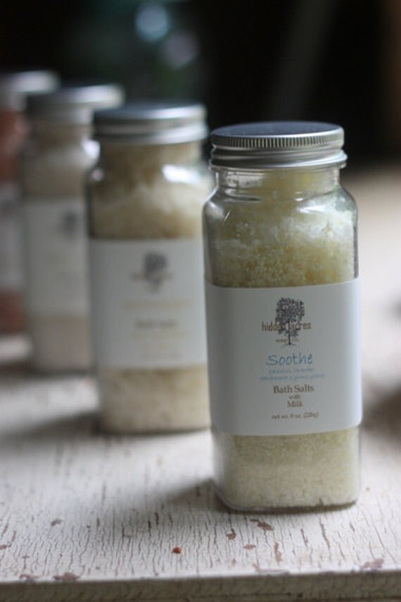 Soothe Milk Bath Salts 8 oz Essential Oil by HiddenAcresSoapCo