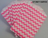 PINK Chevron Candy Bag--(24) PINK CHEVRON Favor Bags (5x7): Valentine's Day boutique or bakery bag, Candy Bag, Valentines Party, Diy Favors Il_170x135