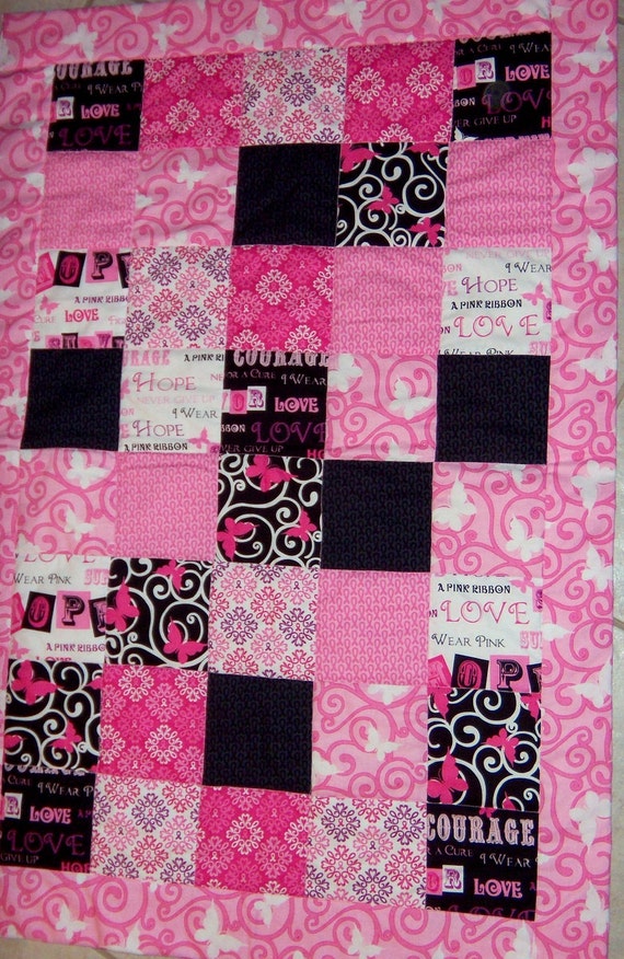 items-similar-to-ribbons-of-hope-quilt-breast-cancer-awareness-ready-to-ship-on-etsy