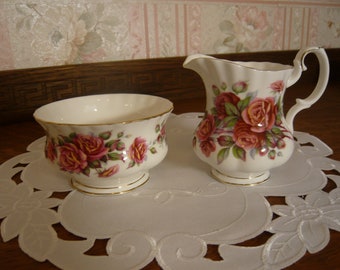 Royal Albert, Bone China, Centennial Rose Cream and Sugar