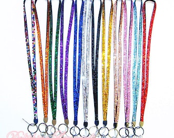 New Colorful Bling Rhinestone Necklace LANYARD Keychain Key / ID / Cell Phone Holder