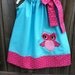 Adorable Girl Pillowcase Dress with Owl applique