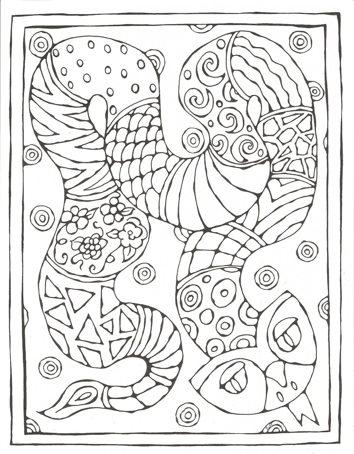 chinese zodiac printable coloring pages by skadoodled on etsy