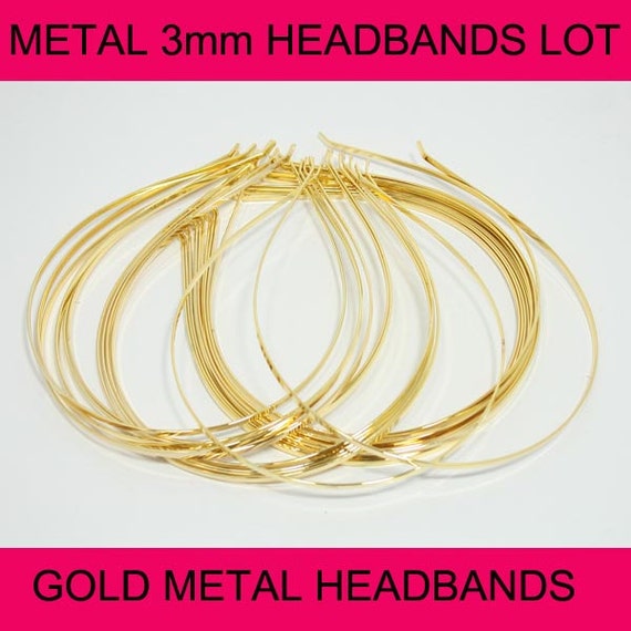12pcs of 3mm Gold metal headbands Hair accessories wholesale
