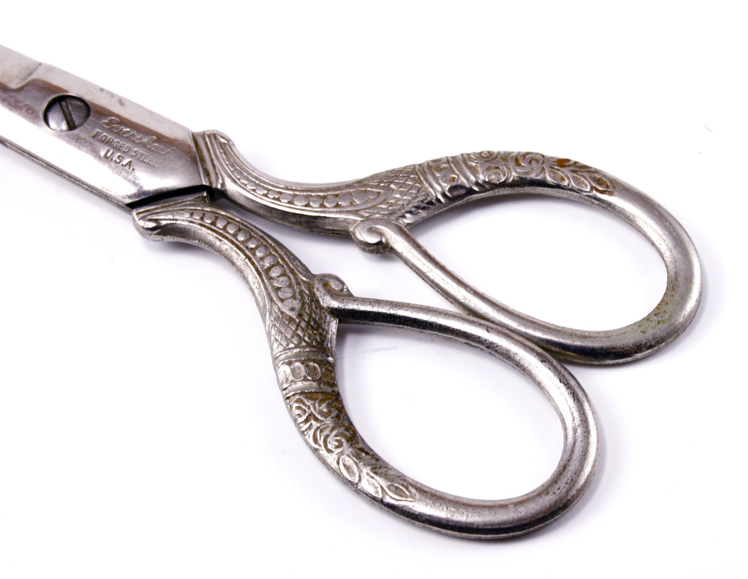 Ornately Patterned Vintage Steel Scissors by Eversharp