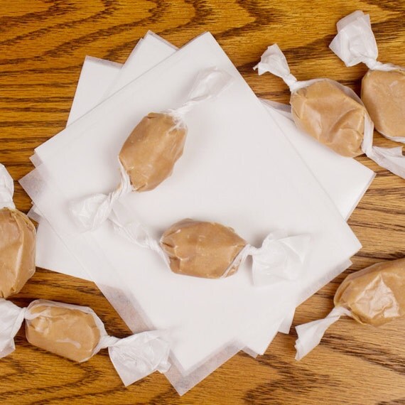 White Caramel Wrappers or Taffy Wrappers 4 x 5 in. 1 lb.