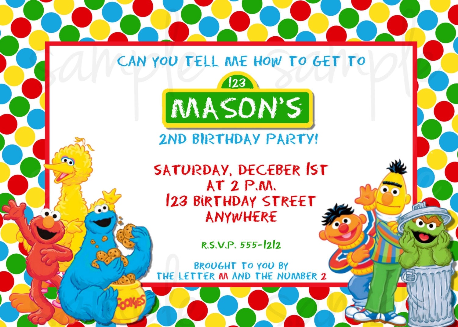 Sesame Street Birthday Party Invitations 10