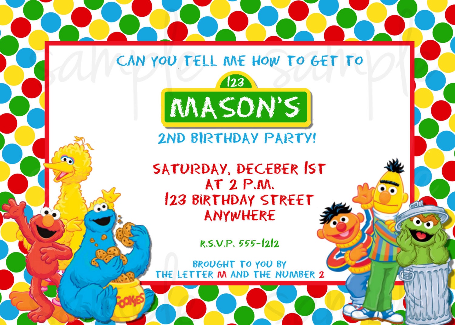 Free Sesame Street Birthday Invitations 6