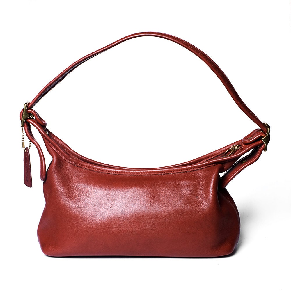 SALE Small Red Vintage Coach Handbag w/ Gold by FriendsNYC on Etsy