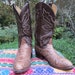 HOLD for Bill -Authentic Black Label TONY LAMA Vintage Supple Snakeskin and Leather Brown Boots - Men's size 8 1/2 D - Women's 10