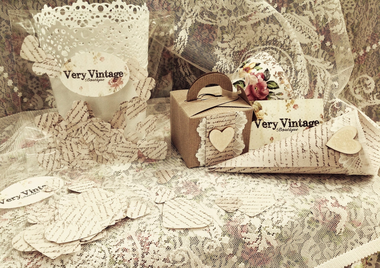 shabby chic vintage script confetti table confetti shabby chic vintage script confetti table confetti