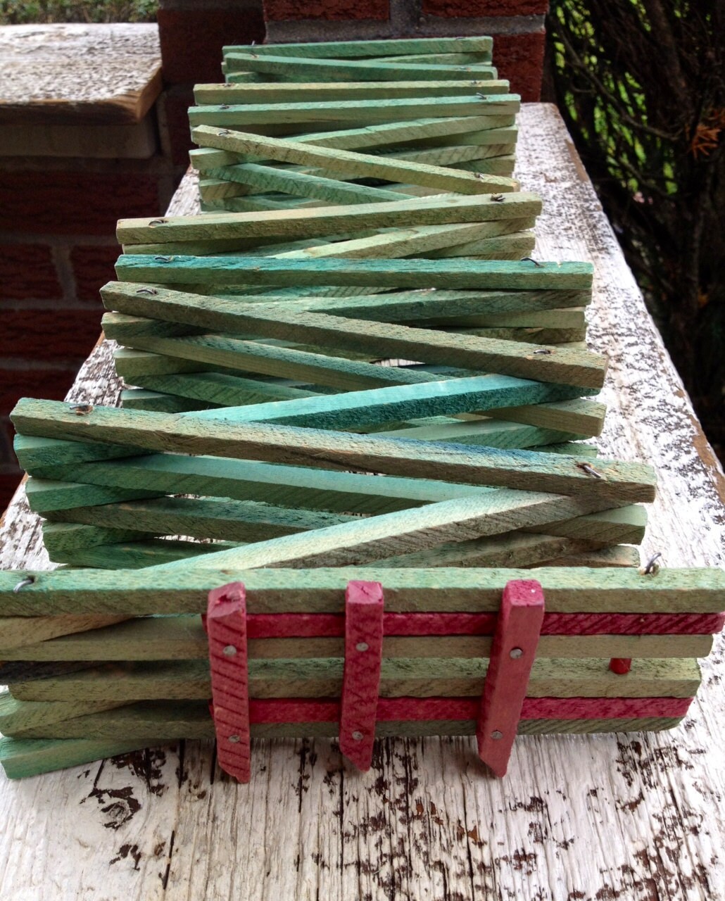 Vintage Christmas Tree Wood Fence by TheBouchardSisters on Etsy