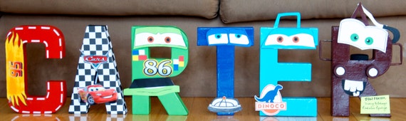 items similar to disney letters 8 cars theme on etsy