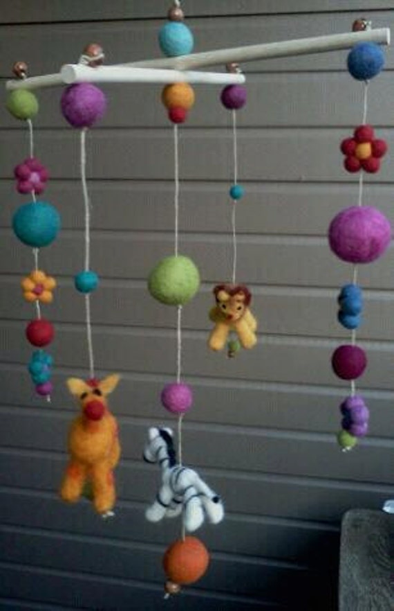 Items similar to Needle Felted Mobile for Baby Nursery on Etsy