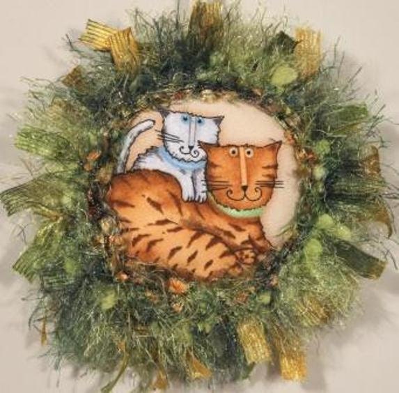 Christmas Ornament - Cats Orange & White OOAK