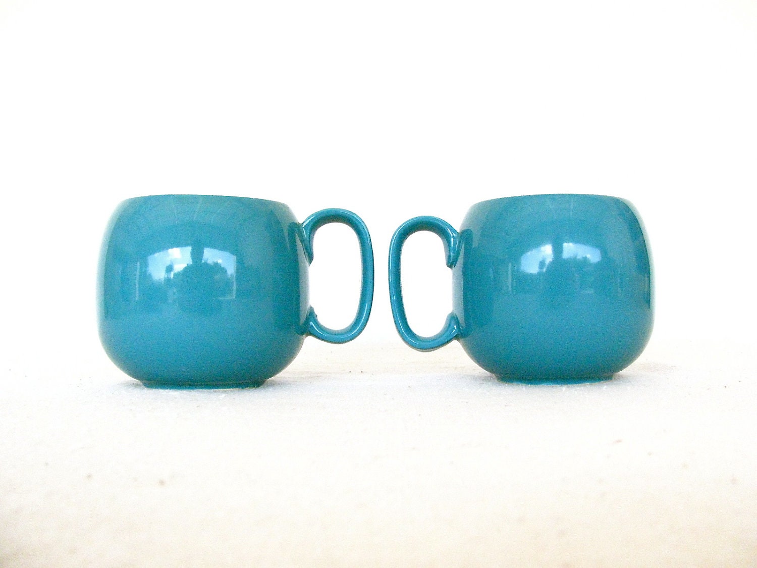 Teal Mugs Coffee Cup Vintage Coffee Mug Set of Two