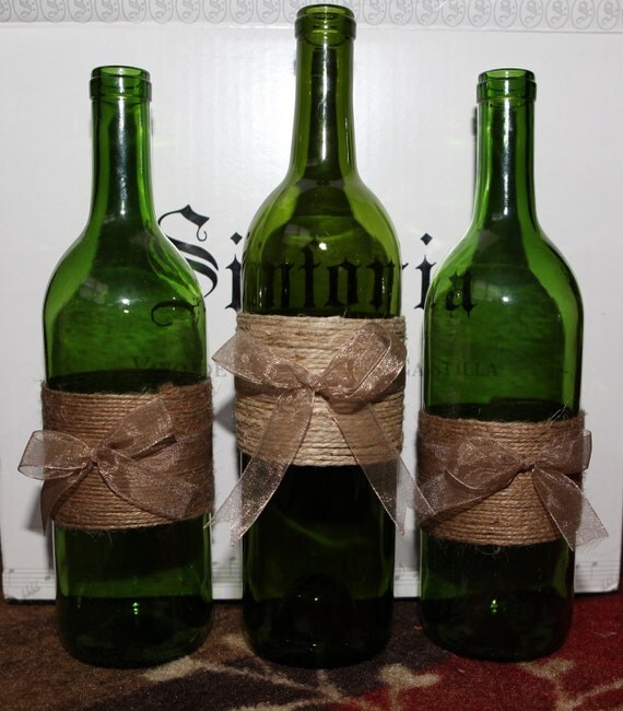 Items similar to Wine Bottle Twine and Ribbon Decoration on Etsy