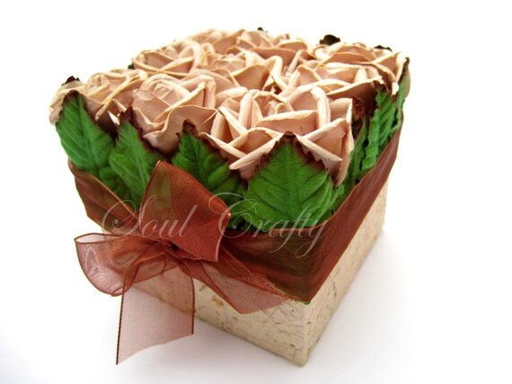 Wedding Favor Proposal Gift box Coral Rose Square Party Gift idea Mulberry Paper Gift Boxes Birthday Hen's night gift boxes Il_570xn
