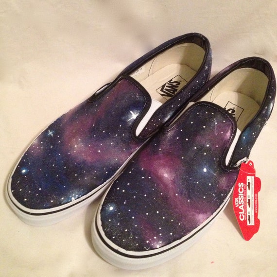 White Sole Galaxy Slip On Vans