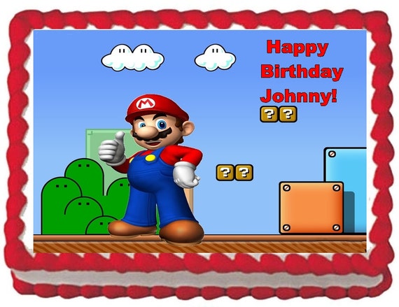 Items Similar To Super Mario Edible Image Cake Topper Personalize Free