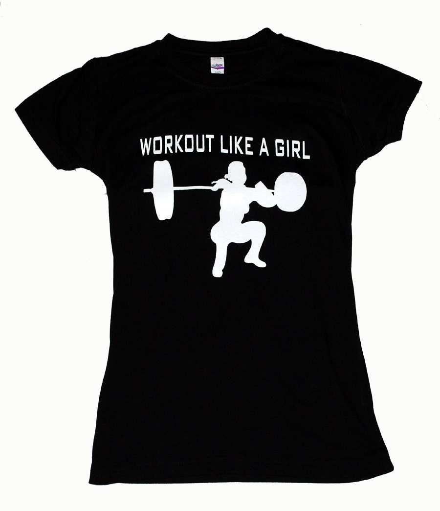 Workout Like A Girl Black Female with white by TotallyTShirts