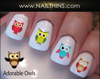 Owls Nail Decal NAILTHINS Nail Art Owl Nail Design
