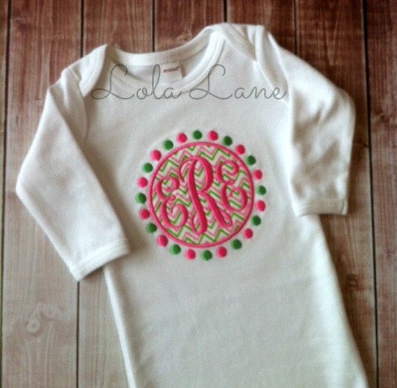 monogrammed gowns for newborns