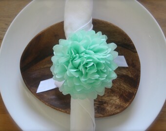 Tissue Paper Napkin Pom Poms / Tissue Paper Napkin Rings / Create Your Set / napkin holder / napkin ring / dining decoration / table decor